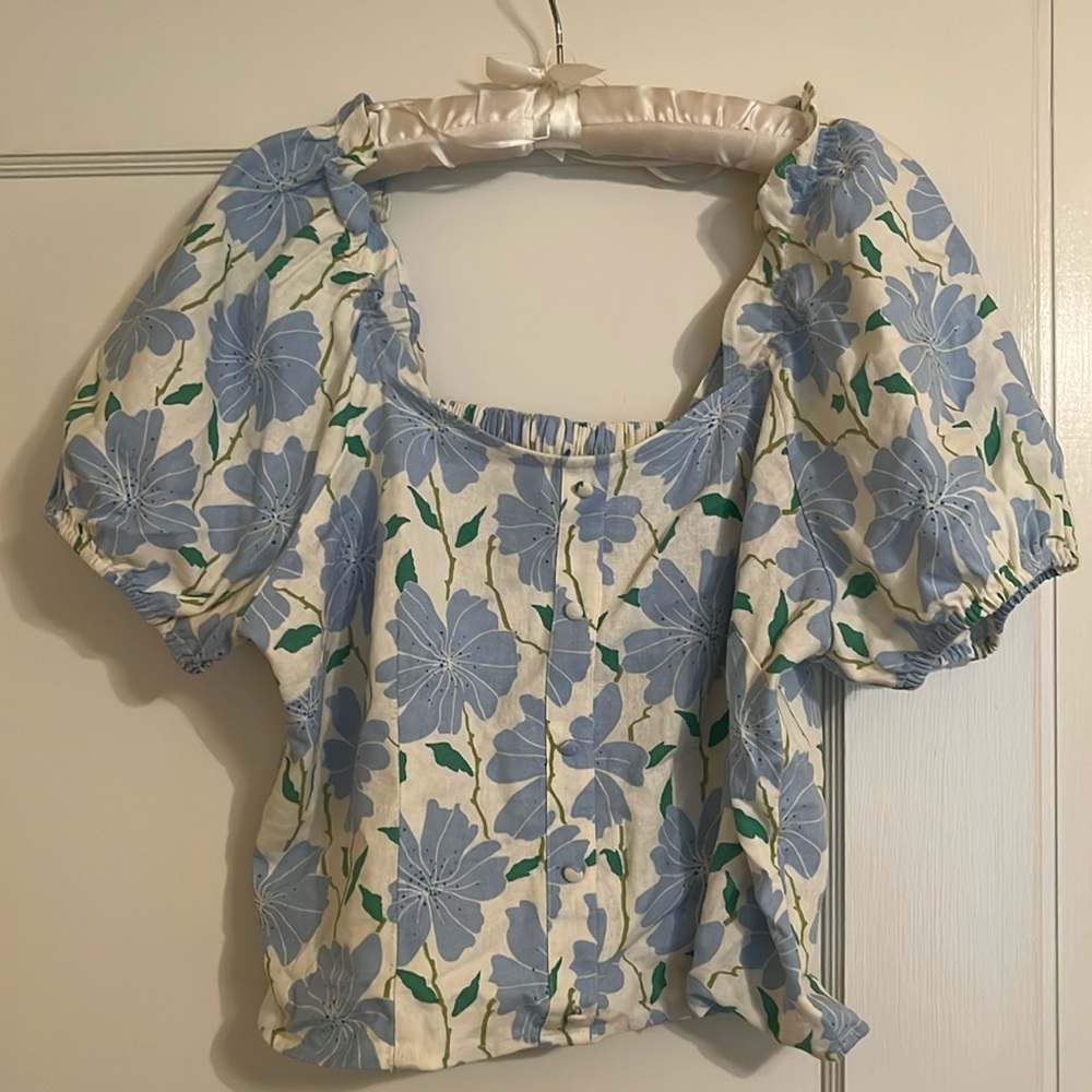 Who What Wear Floral Cropped Top
